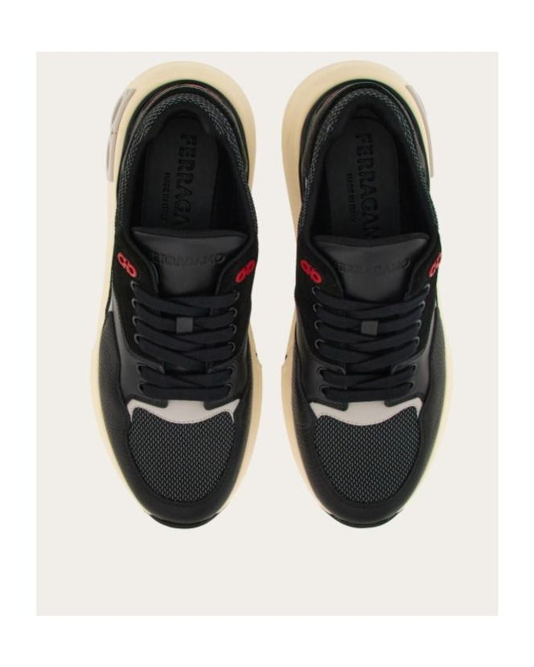 Ferragamo Black Low-Top Lace-Up Sneakers for men