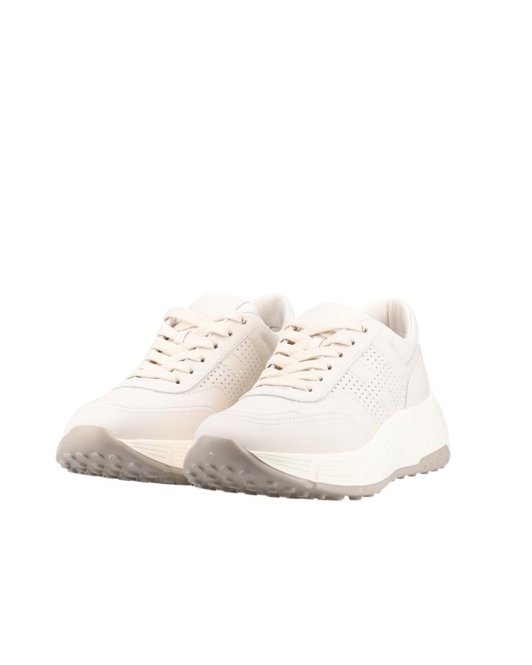 Hogan White H669 Lace-Up Sneakers