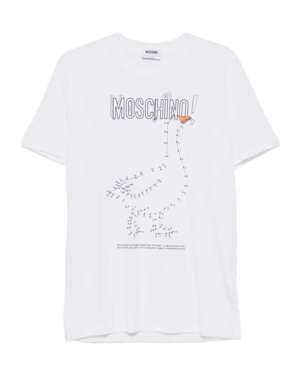 Moschino White Logo-Print Short-Sleeve T-Shirt for men