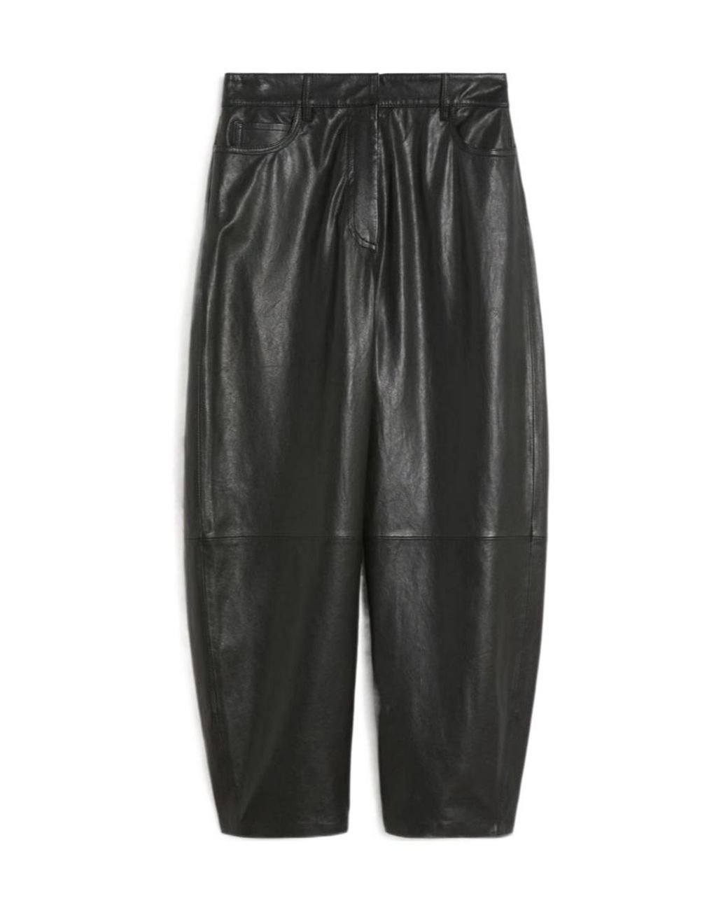 Weekend by Maxmara Gray Pagano Leather Trousers