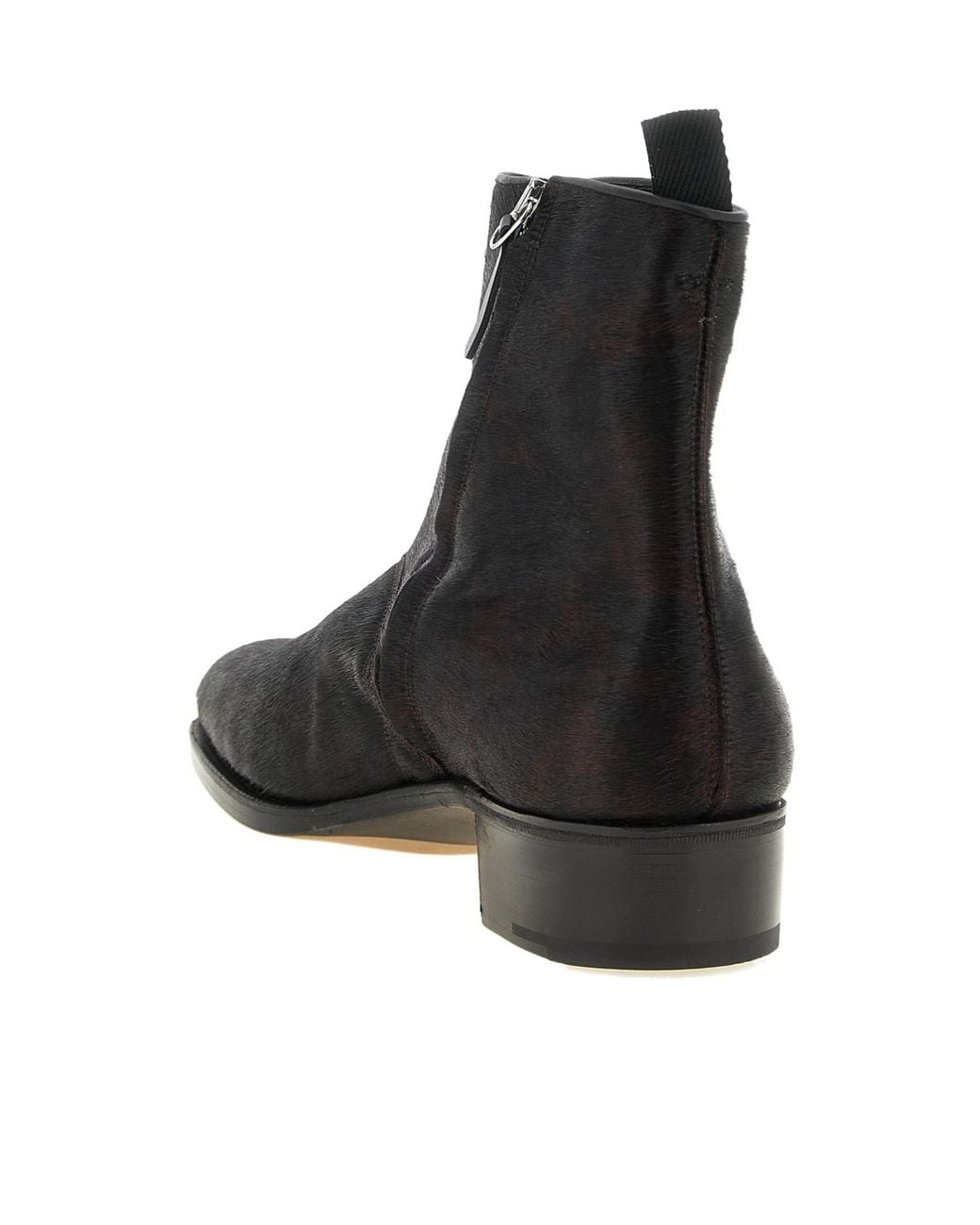 John Lobb Black Freddi Bristle Hide Ankle Boots for men