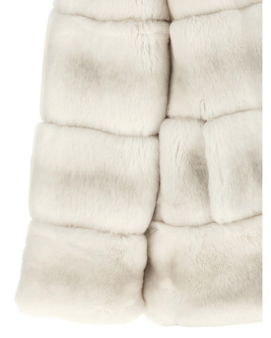 Yves Salomon Natural Quilted Fur Coat