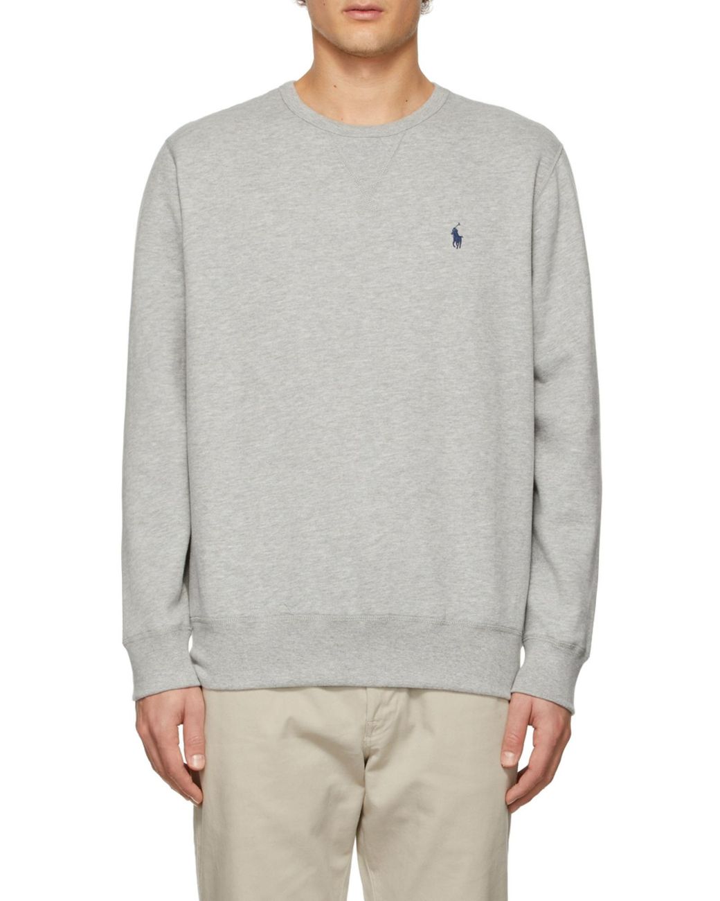 Polo Ralph Lauren White Logo Embroidered Sweatshirt for men