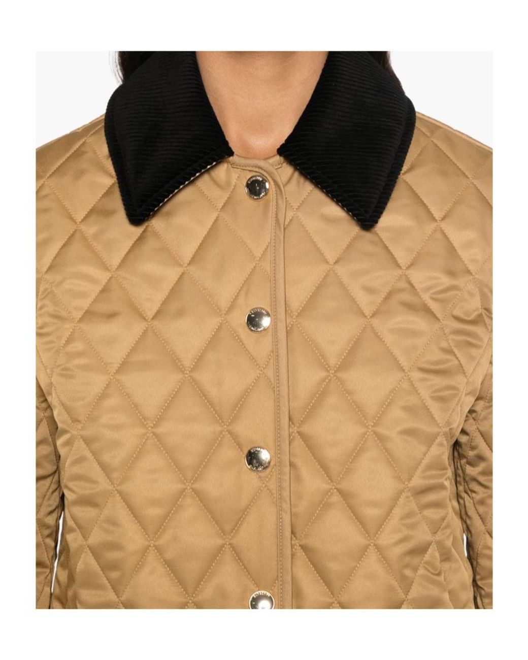 Burberry Green Logo Embroidered Quilted Jacket