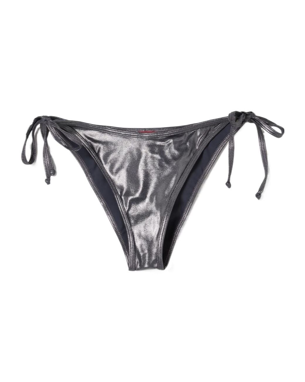DIESEL Gray Oval-D Self-Tied Bikini Bottoms