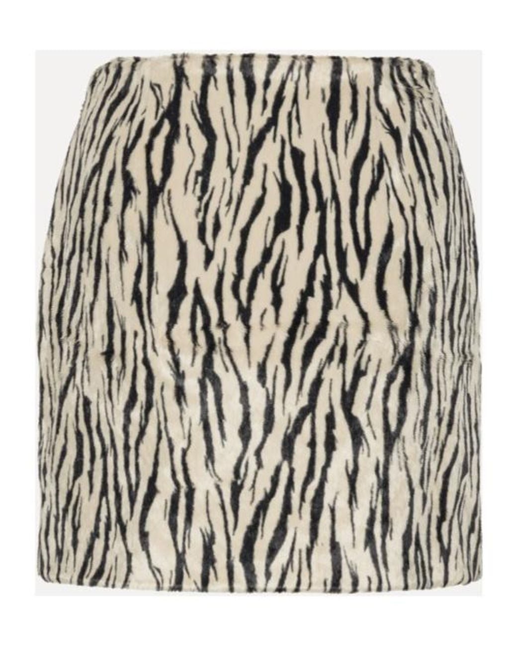 ROTATE BIRGER CHRISTENSEN Natural Zebra Print Skirt