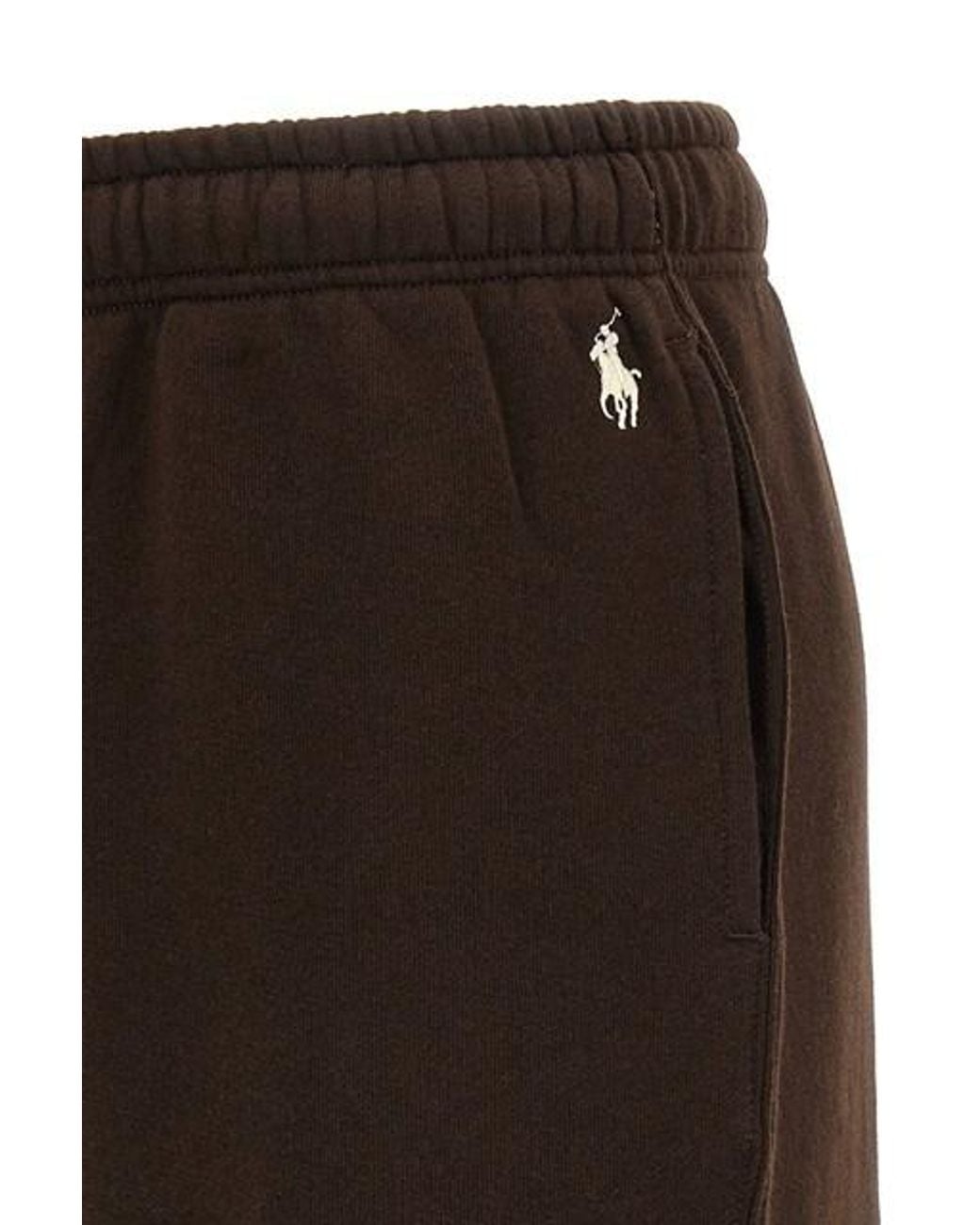 Polo Ralph Lauren Brown Logo Embroidered Drawstring Pants
