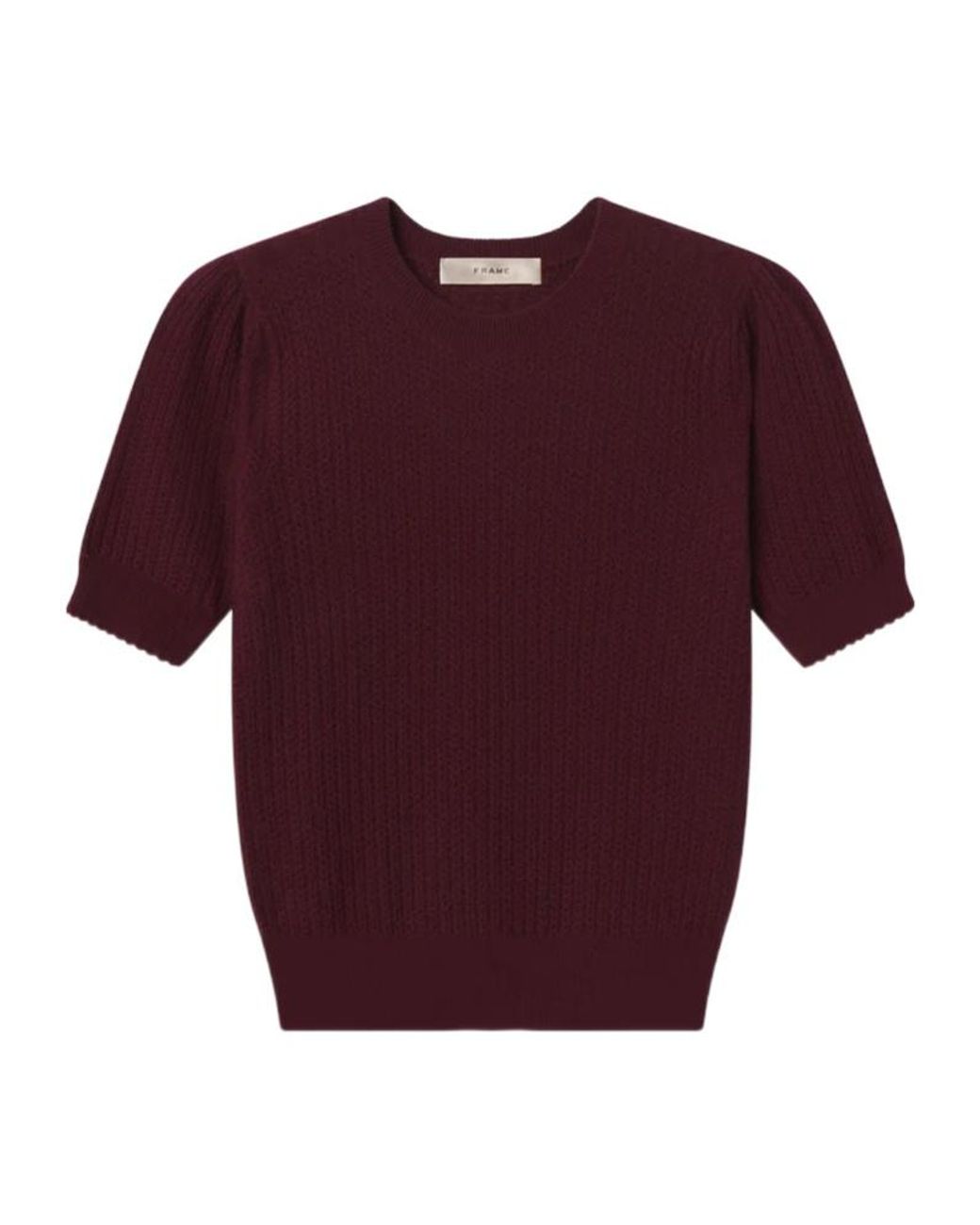 FRAME The Gathered Honeycomb Cashmere Waffle-Knit Sweater