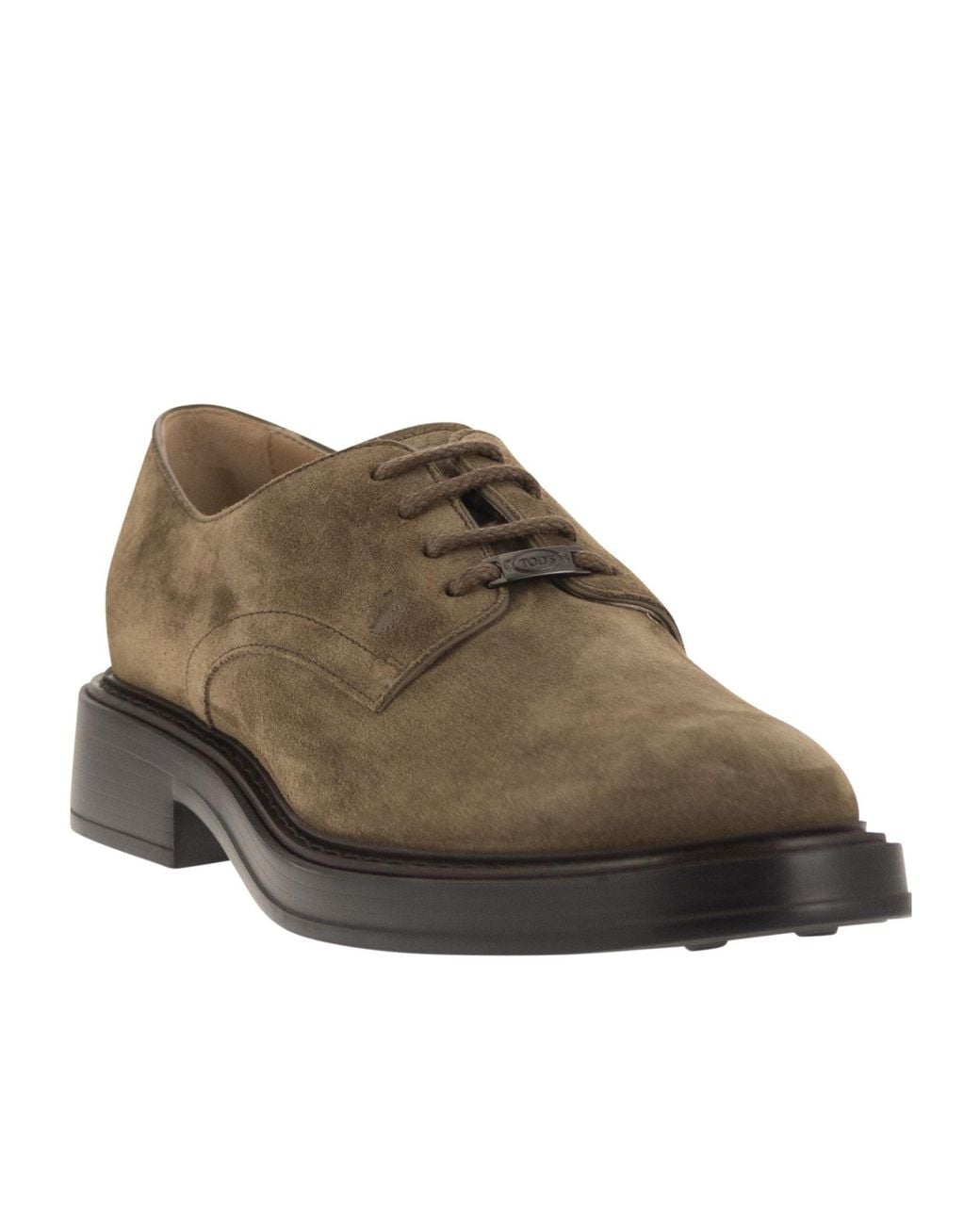 Tod's Brown Round Toe Lace-Up Shoes for men