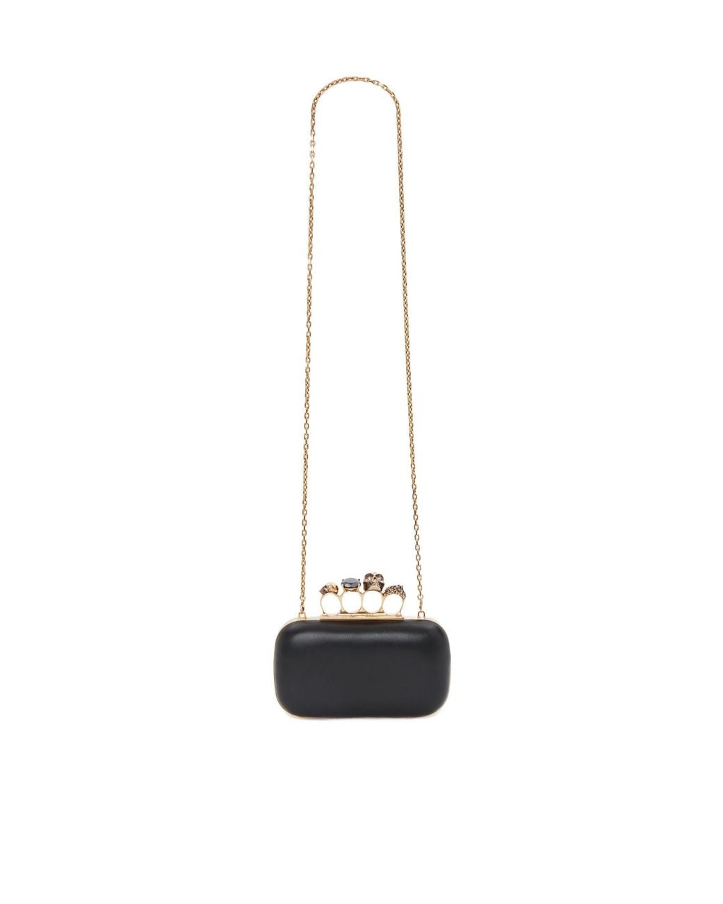 McQueen Black Knuckle Clutch Bag