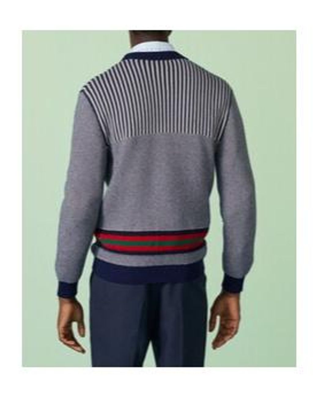 Gucci Blue V-neck Monogram-print Cotton And Wool-blend Cardigan for men