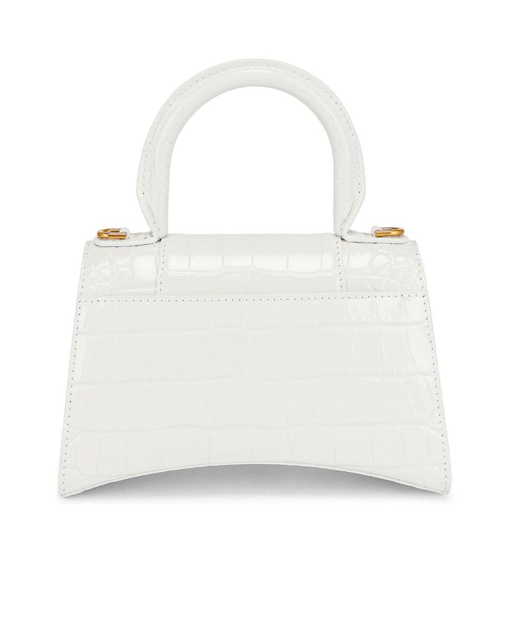 Balenciaga White Hourglass Xs Top Handle Bag