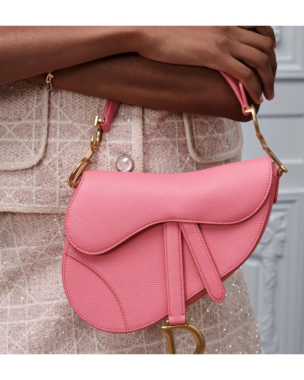 Dior Pink Small Saddle Bag With Strap