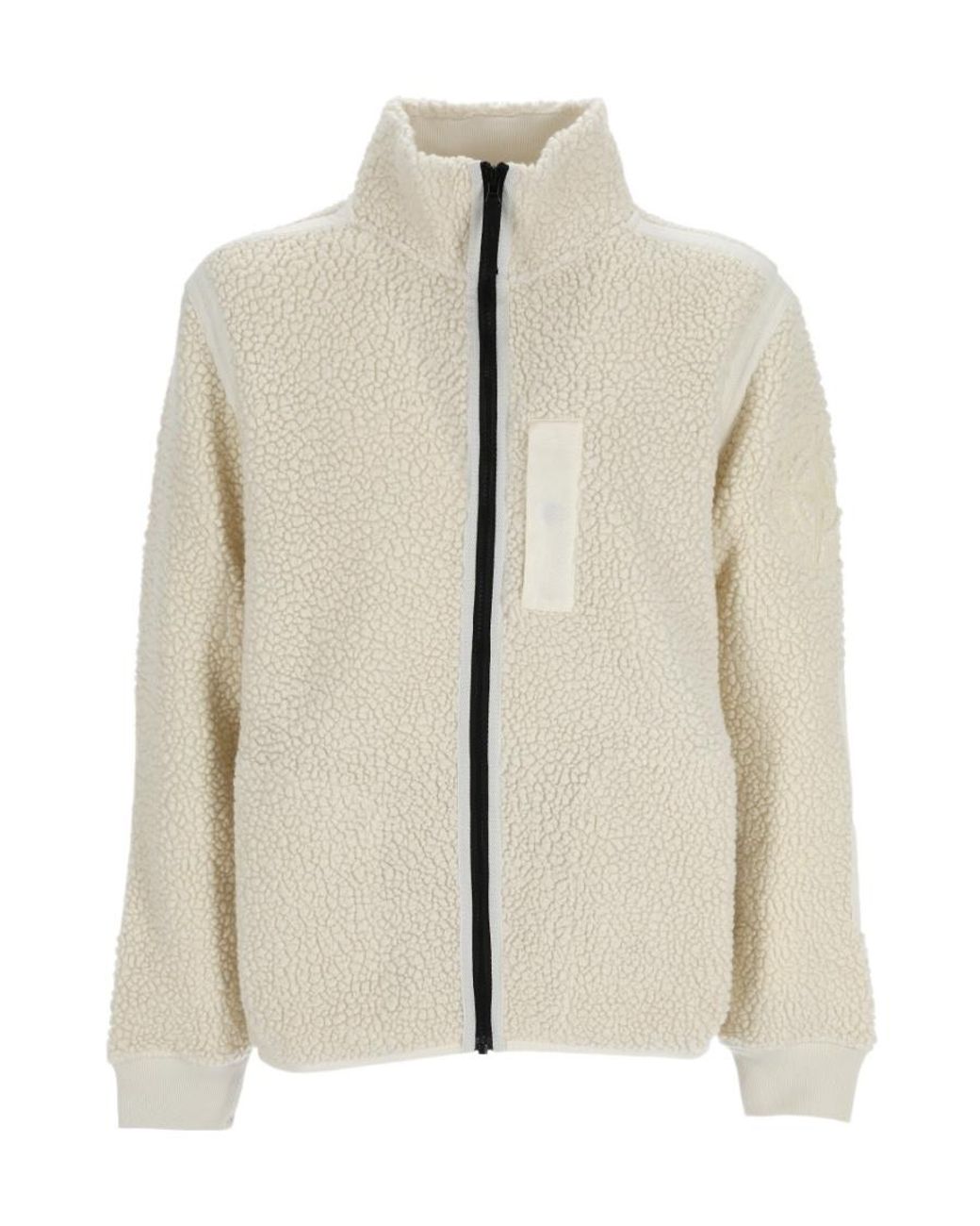 Stone Island Natural Logo Embroidered Zipped Fleece Jacket for men