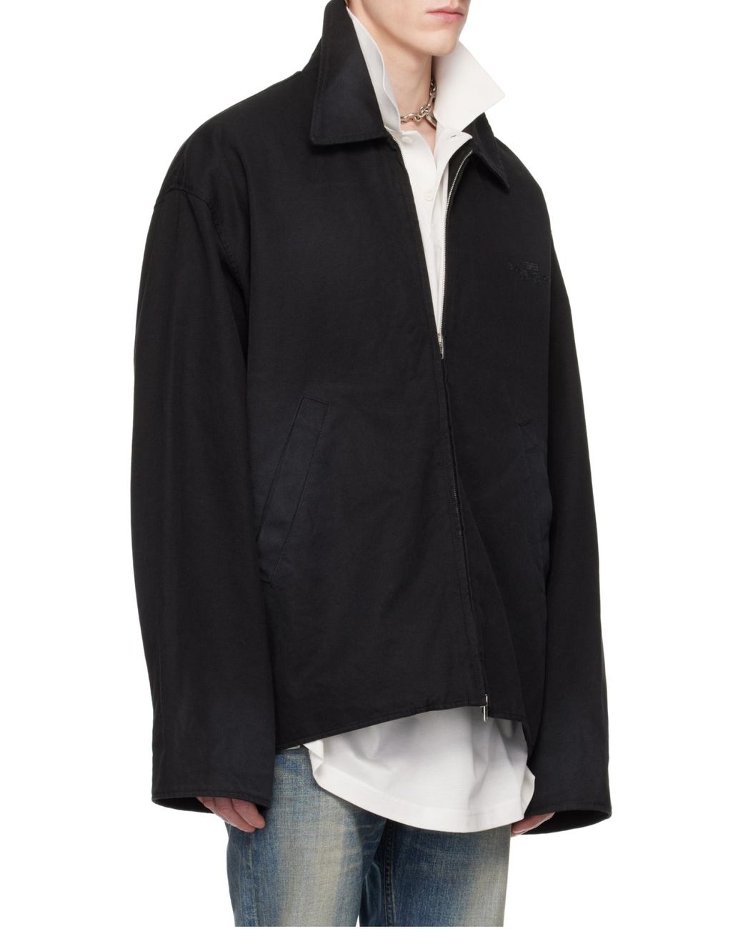 Balenciaga Black Bb Garderobe Embroidered Zipped Jacket for men