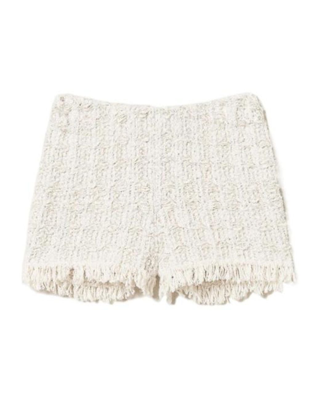 Twinset Natural Lurex Jacquard Shorts