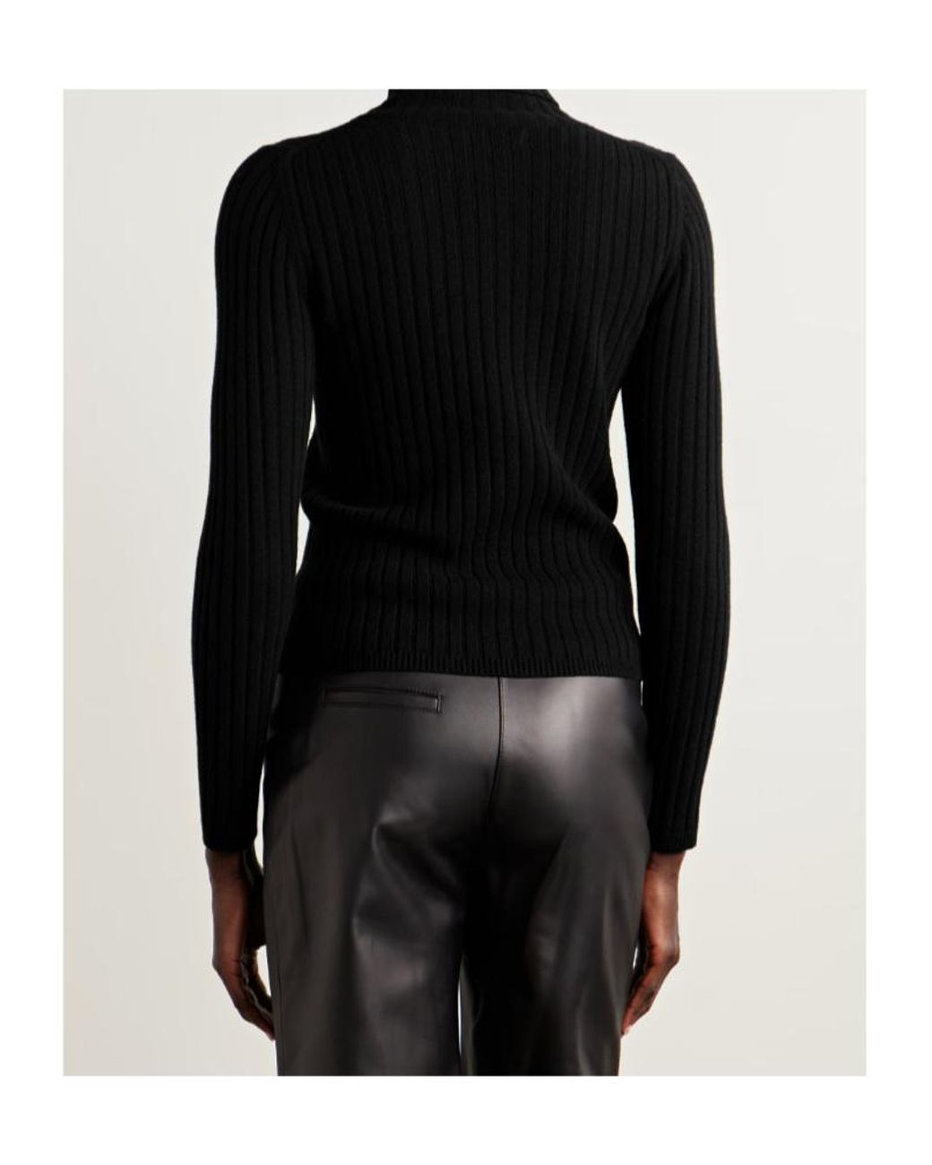 Nili Lotan Black Dessie Ribbed Cashmere Turtleneck Sweater