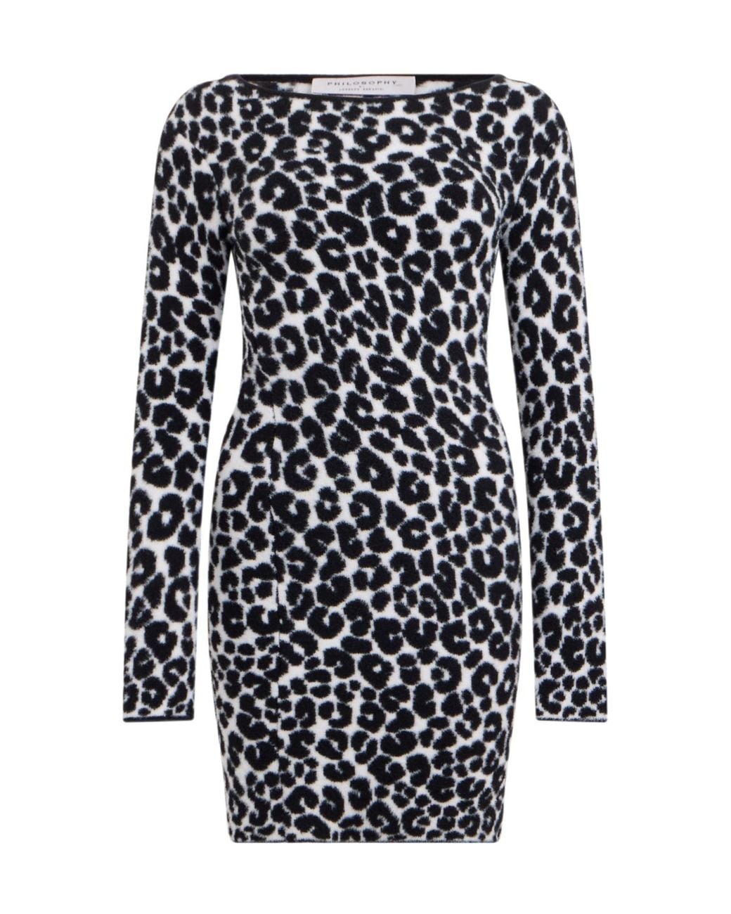 Philosophy Di Lorenzo Serafini Black Animalier Bodycon Dress