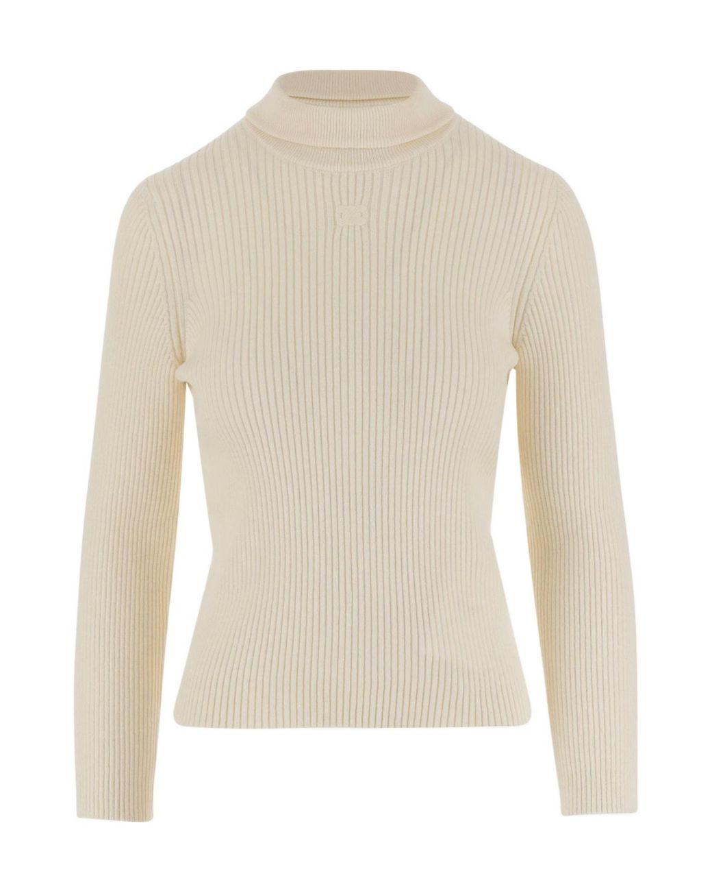 Céline White Turtleneck Top
