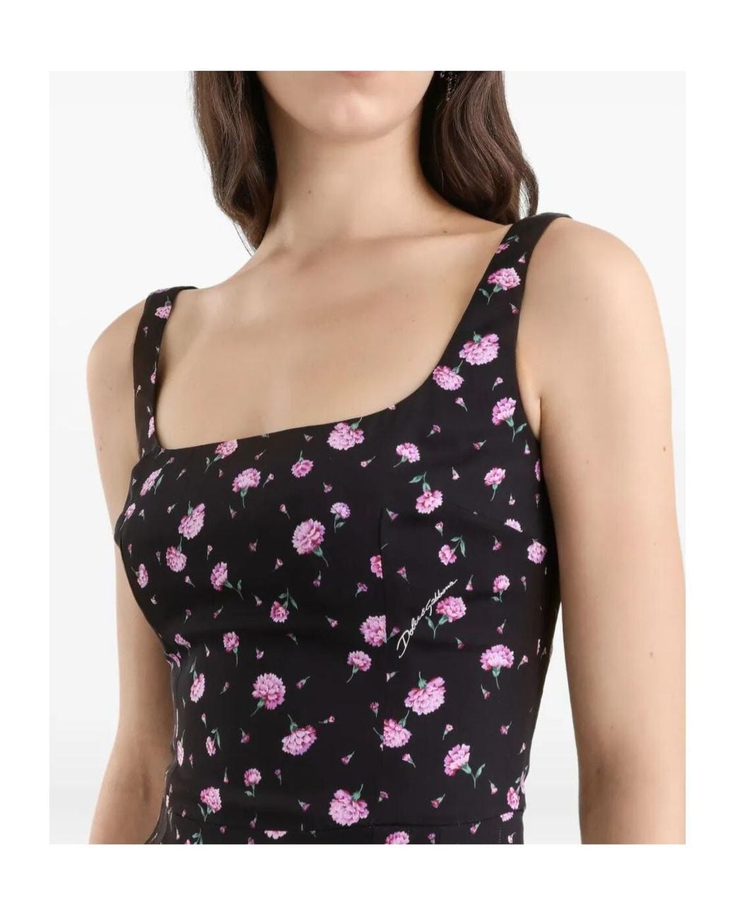 Dolce & Gabbana Black Floral Print Dress