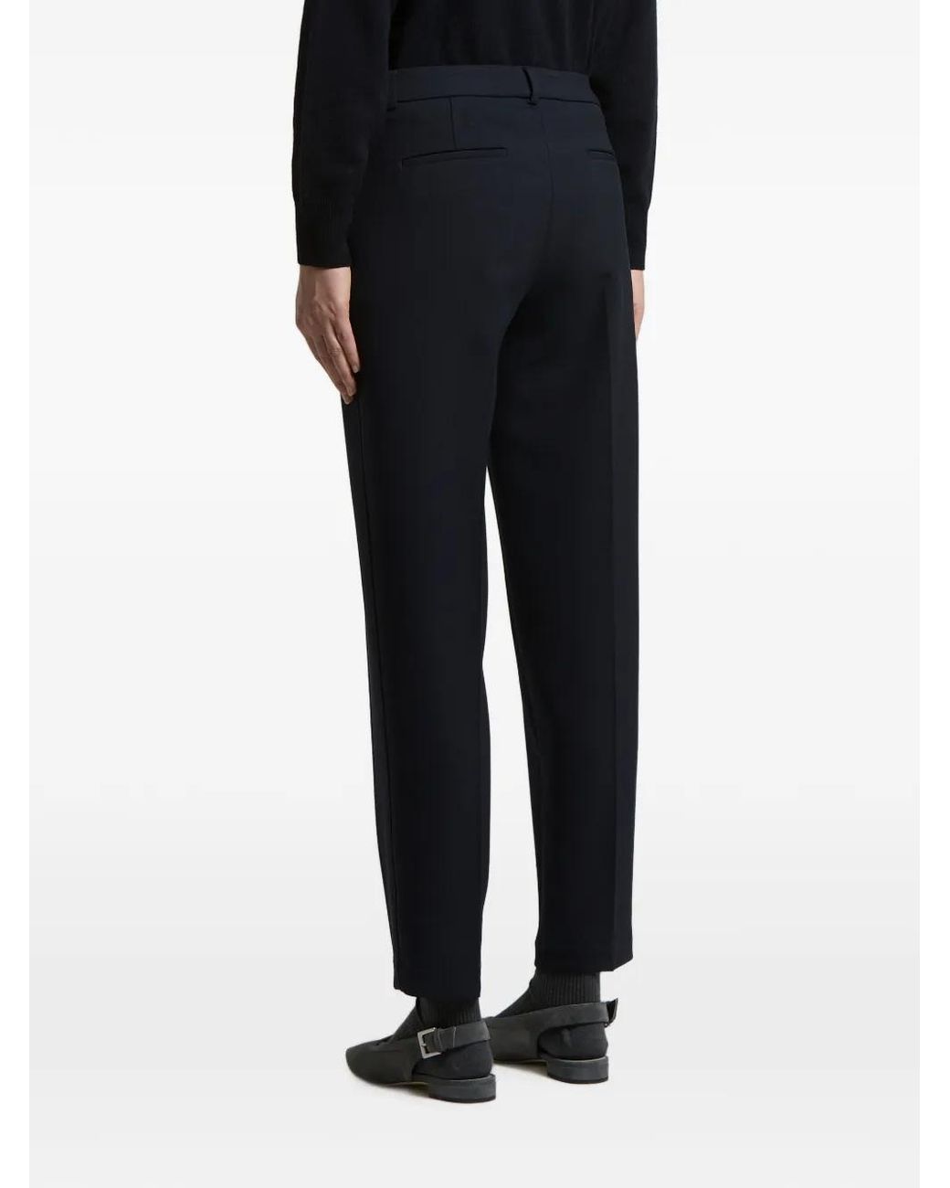 Peserico Blue Pressed-Crease Straight Leg Trousers