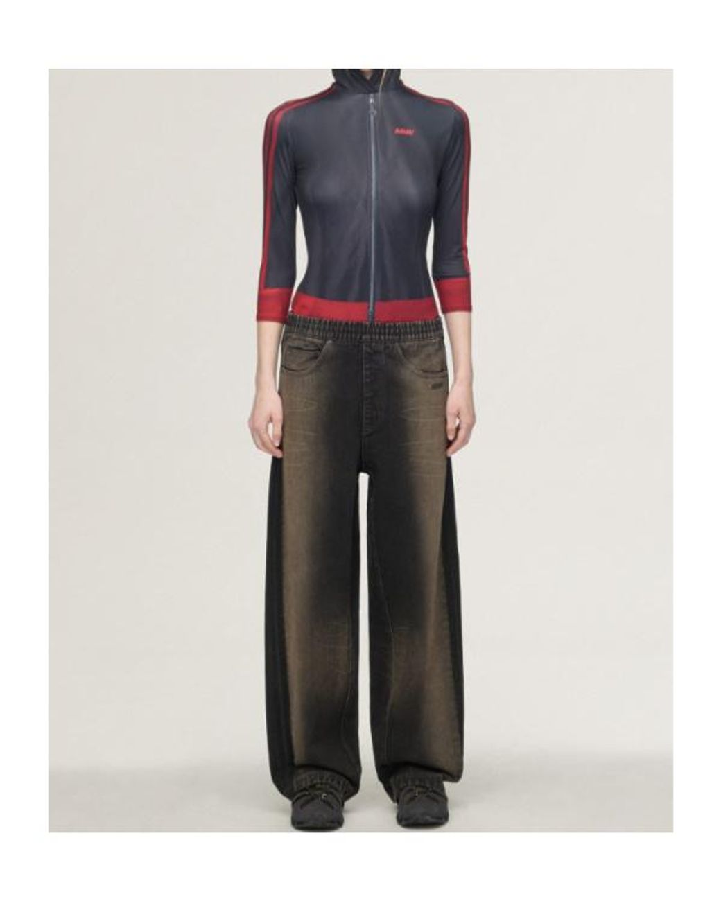 Adidas Gray Originals Avavav Wide-Leg Jeans