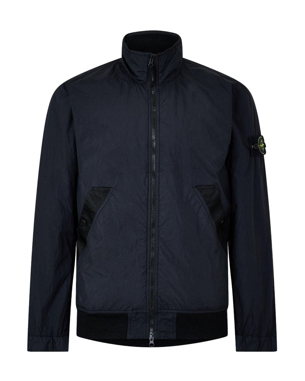 Stone Island Blue Stand-Collar Bomber Jacket for men