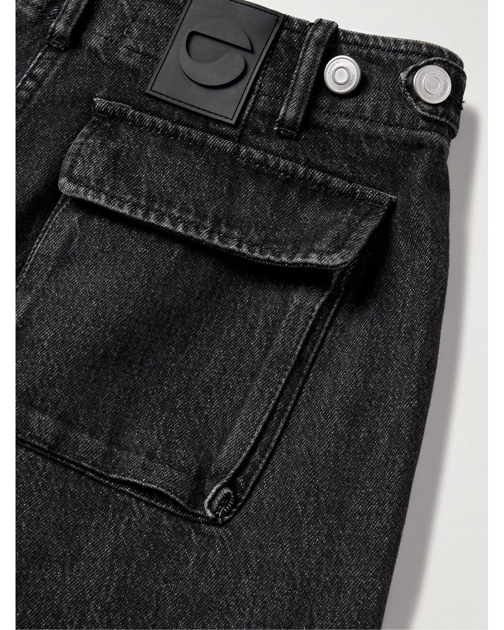 Coperni Black High-Rise Wide-Leg Cargo Jeans