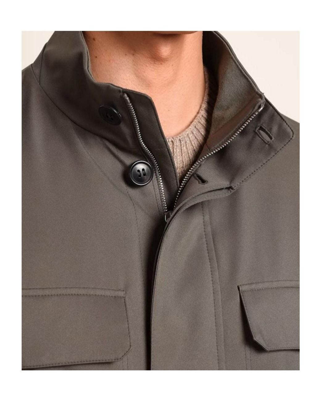 Zegna Brown Flap-Pocket Jacket for men