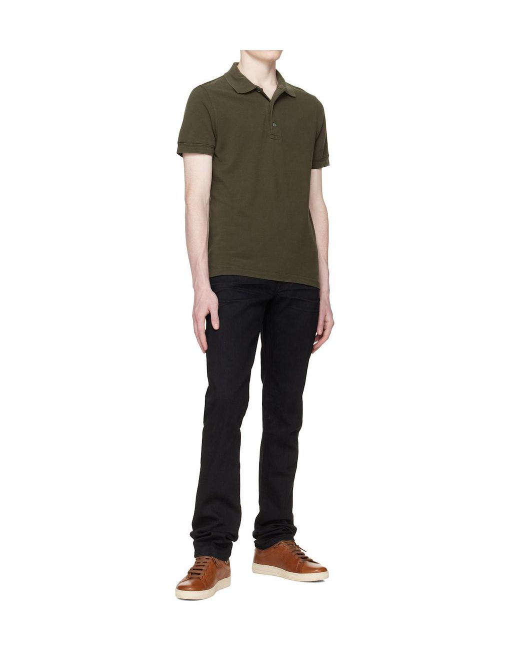 Tom Ford Brown Grain Leather Warwick Sneakers for men
