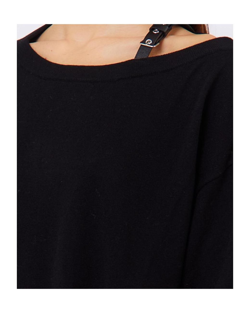 Liu Jo Black Strap Detail Knitted Sweater