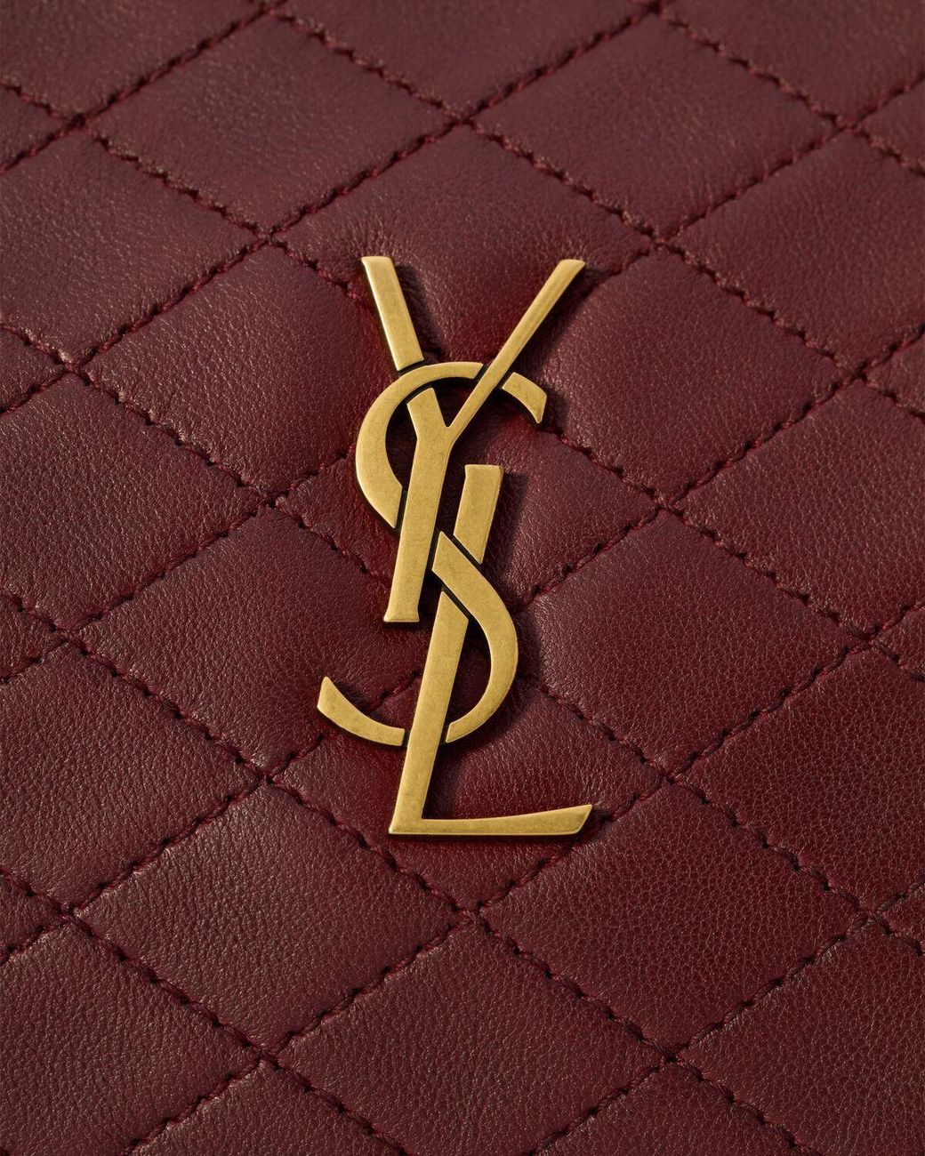 Saint Laurent White Gaby Quilted Chain Pouch