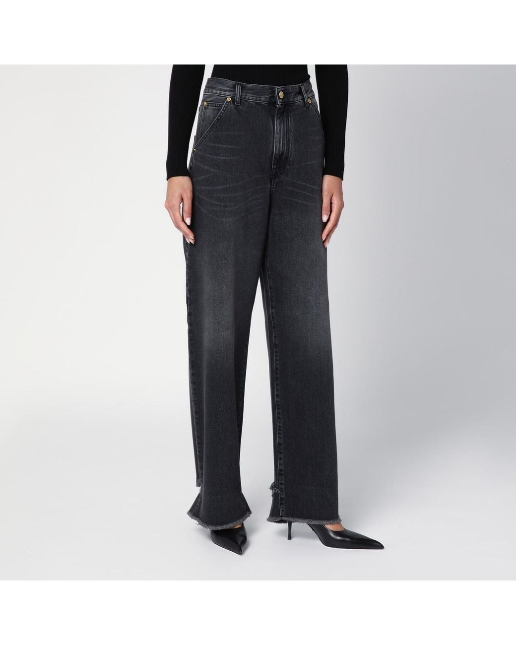 DARKPARK Black Belt Ring Washed Jeans