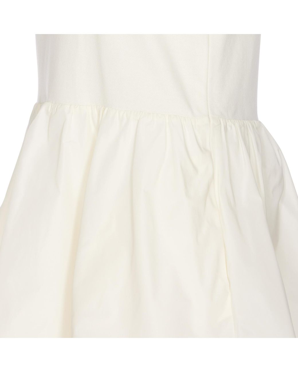 Moncler White Slim Fit Flared Mini Dress