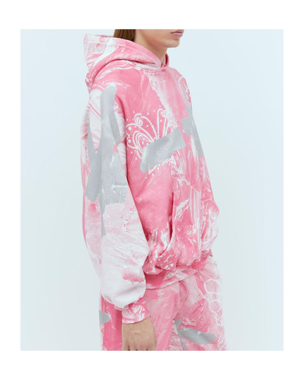 PRAYING Pink Trash Hooded Sweatshirt for men