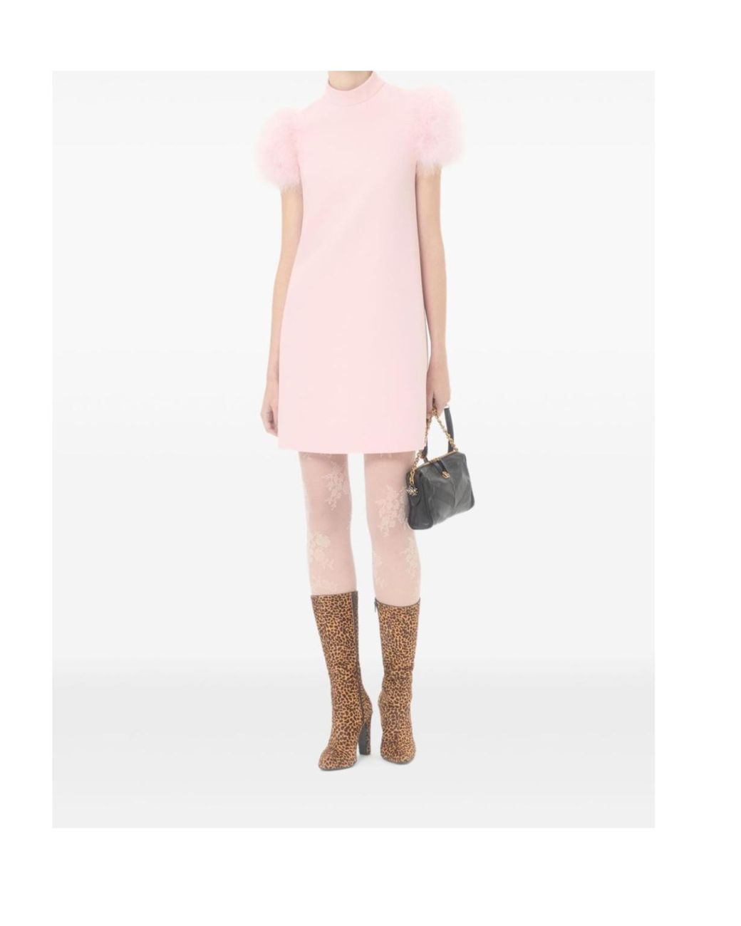 Valentino Pink Crepe Couture Feather Mini Dress