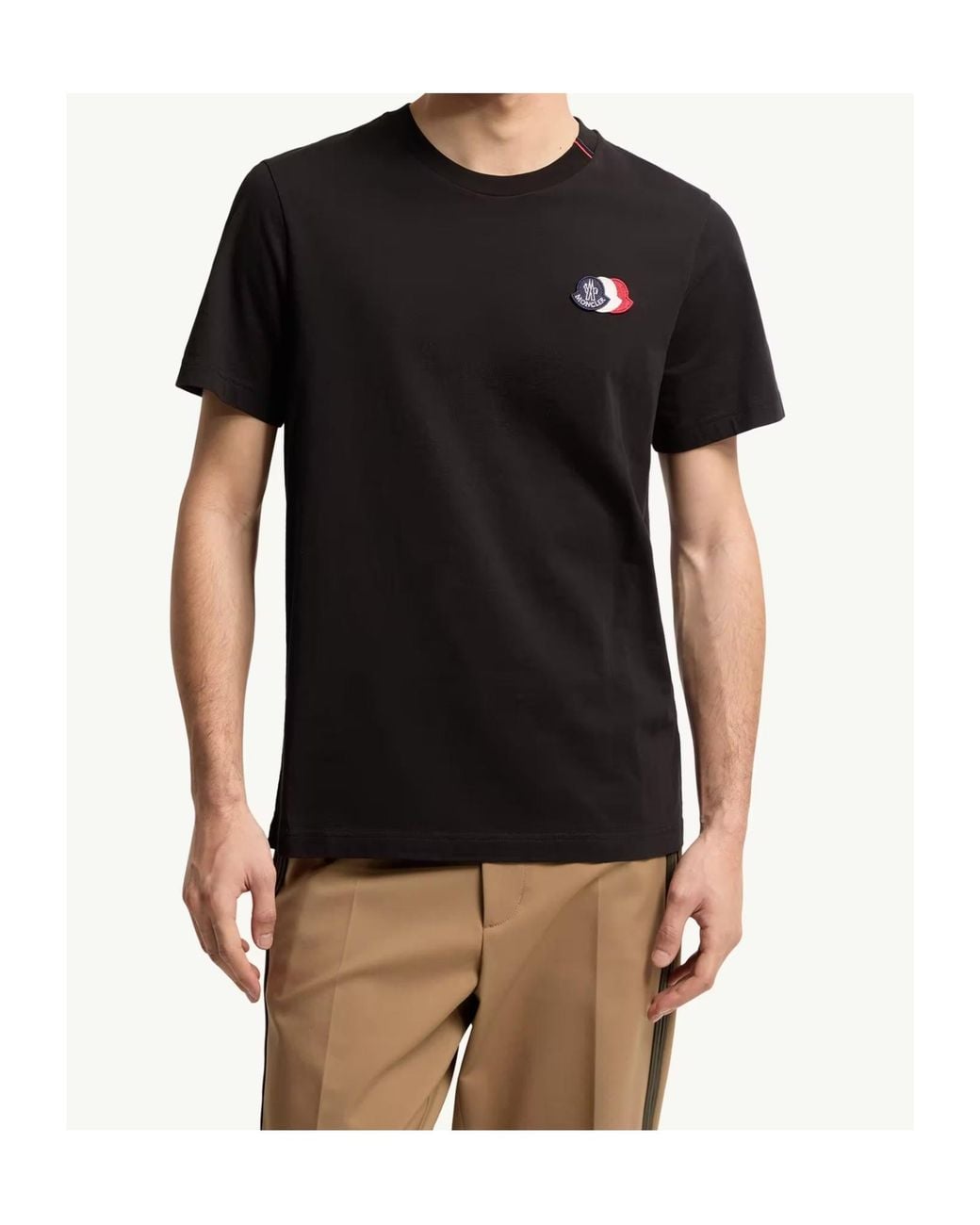 Moncler Black Logo Patch Crewneck T-Shirt for men