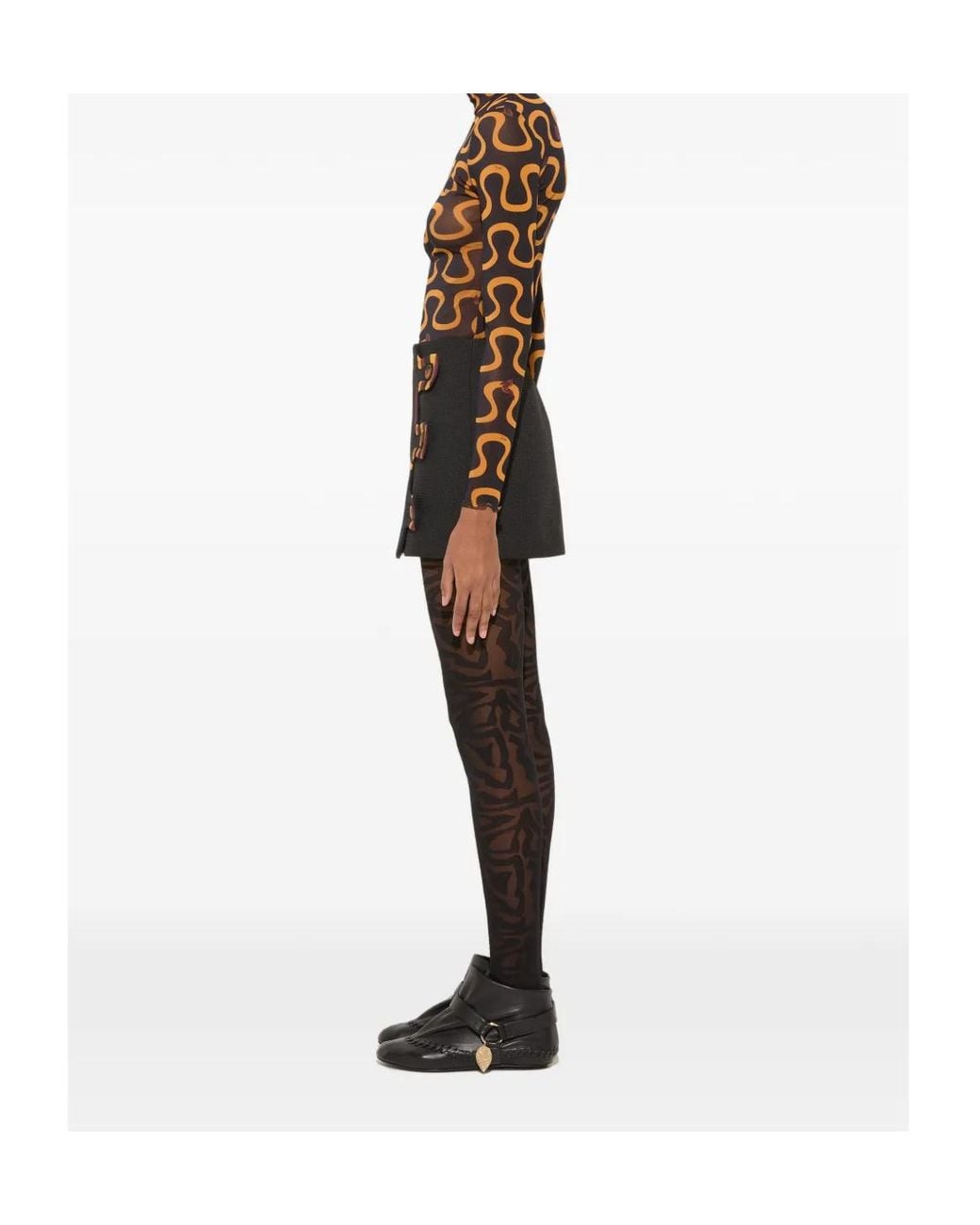 Emilio Pucci Brown Sheer High-Neck T-Shirt
