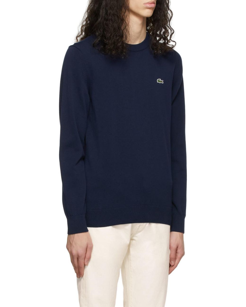 Lacoste Blue Logo Crew Neck Knit for men