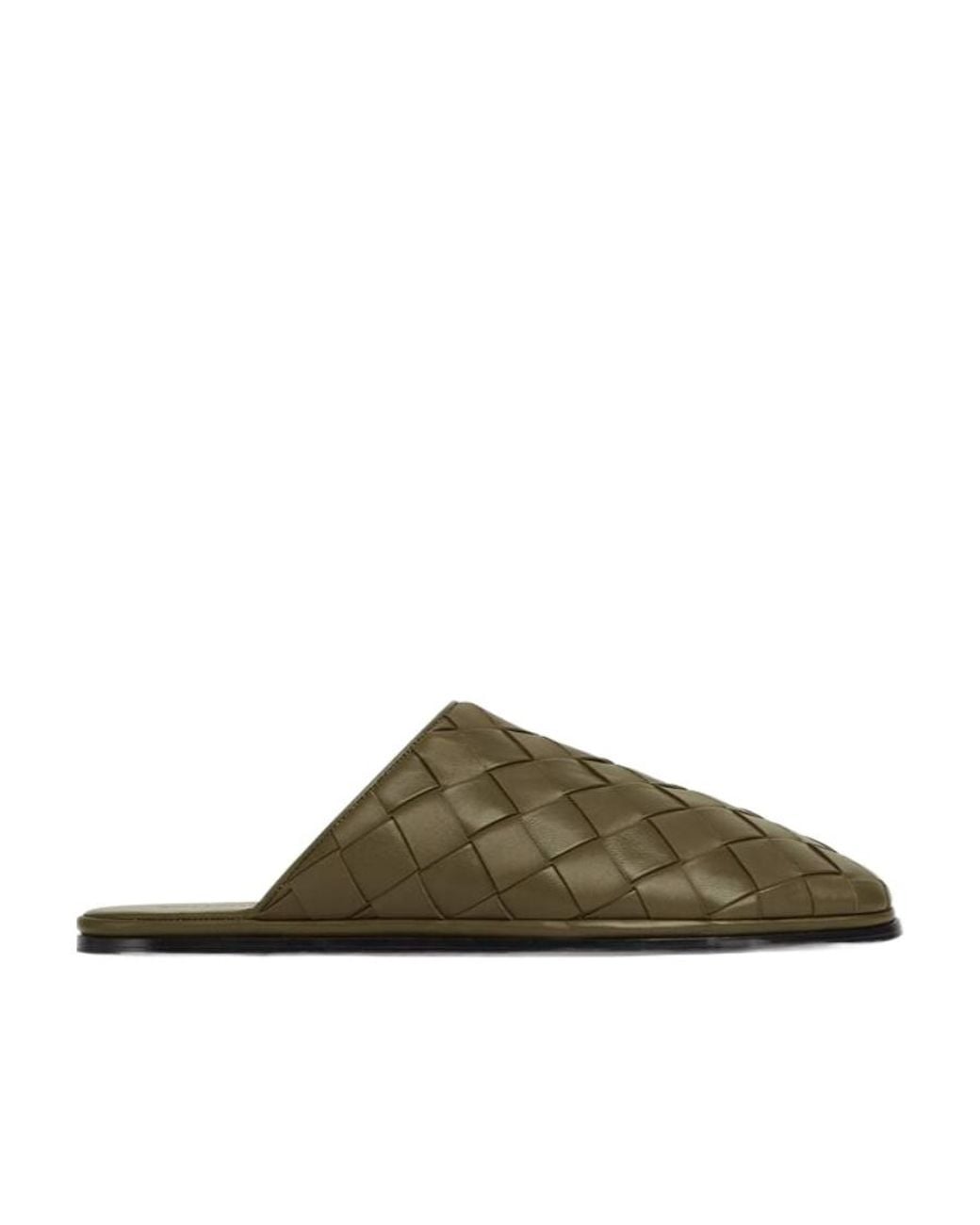 Bottega Veneta Green Sunday Woven Slides for men