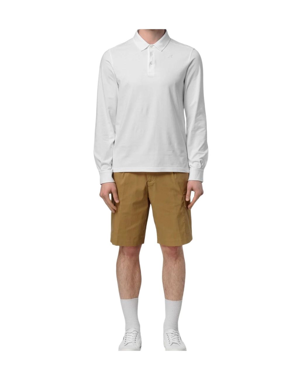 K-Way Brown Pleated Cargo Bermuda Shorts for men
