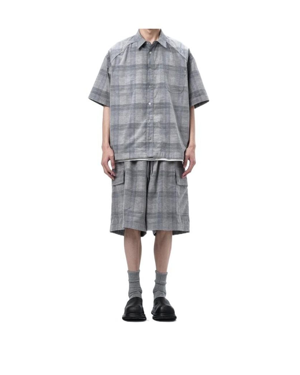 Juun.J Gray Plaid Shirt for men