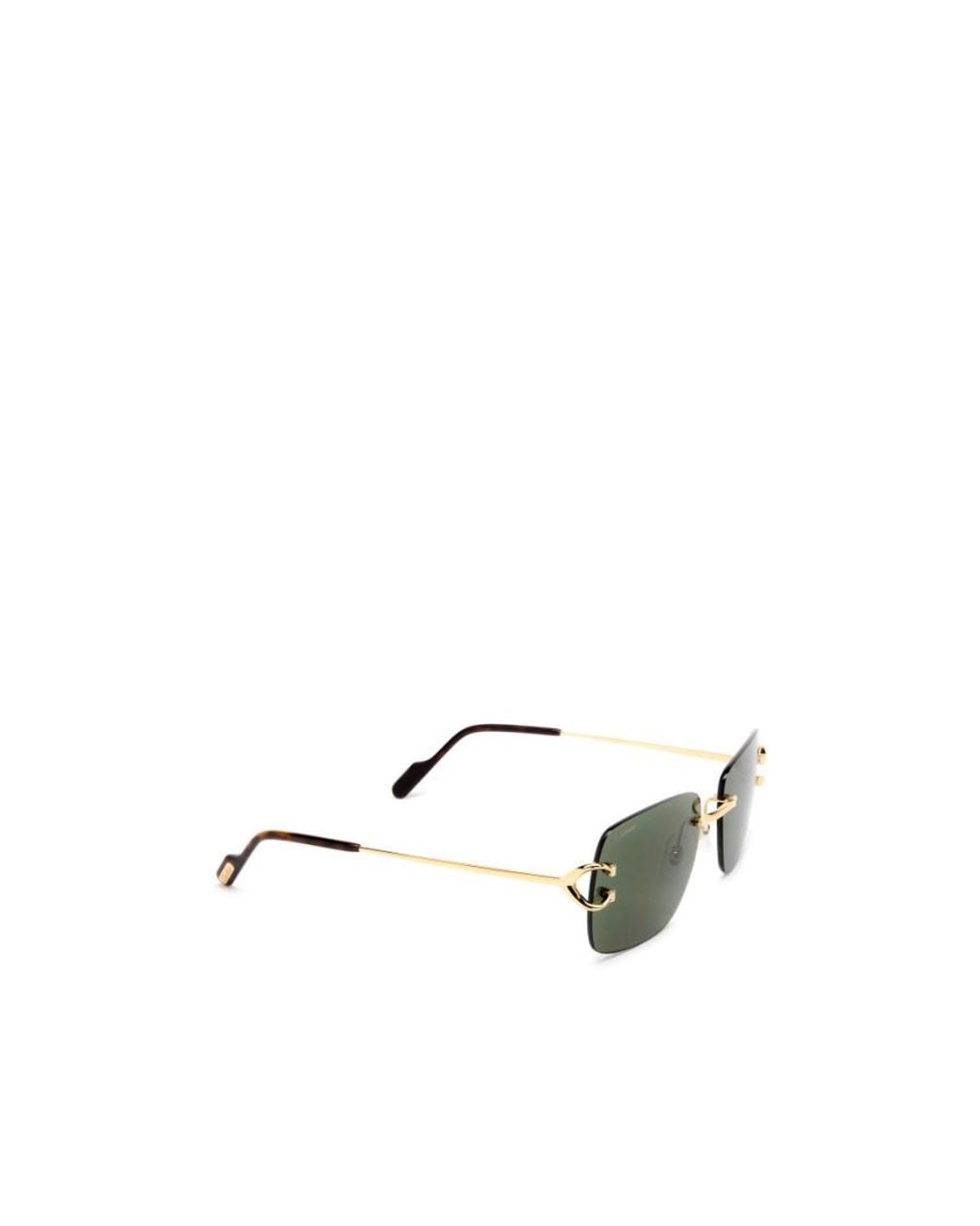Cartier Green Rectangular Frame Sunglasses for men