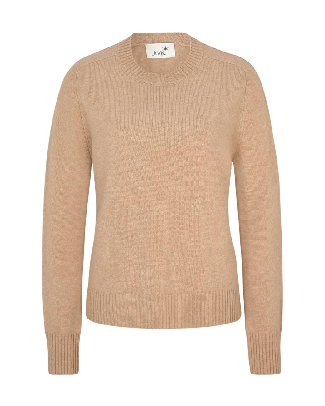 Juvia Natural Ribbed Crew Neck Sweater