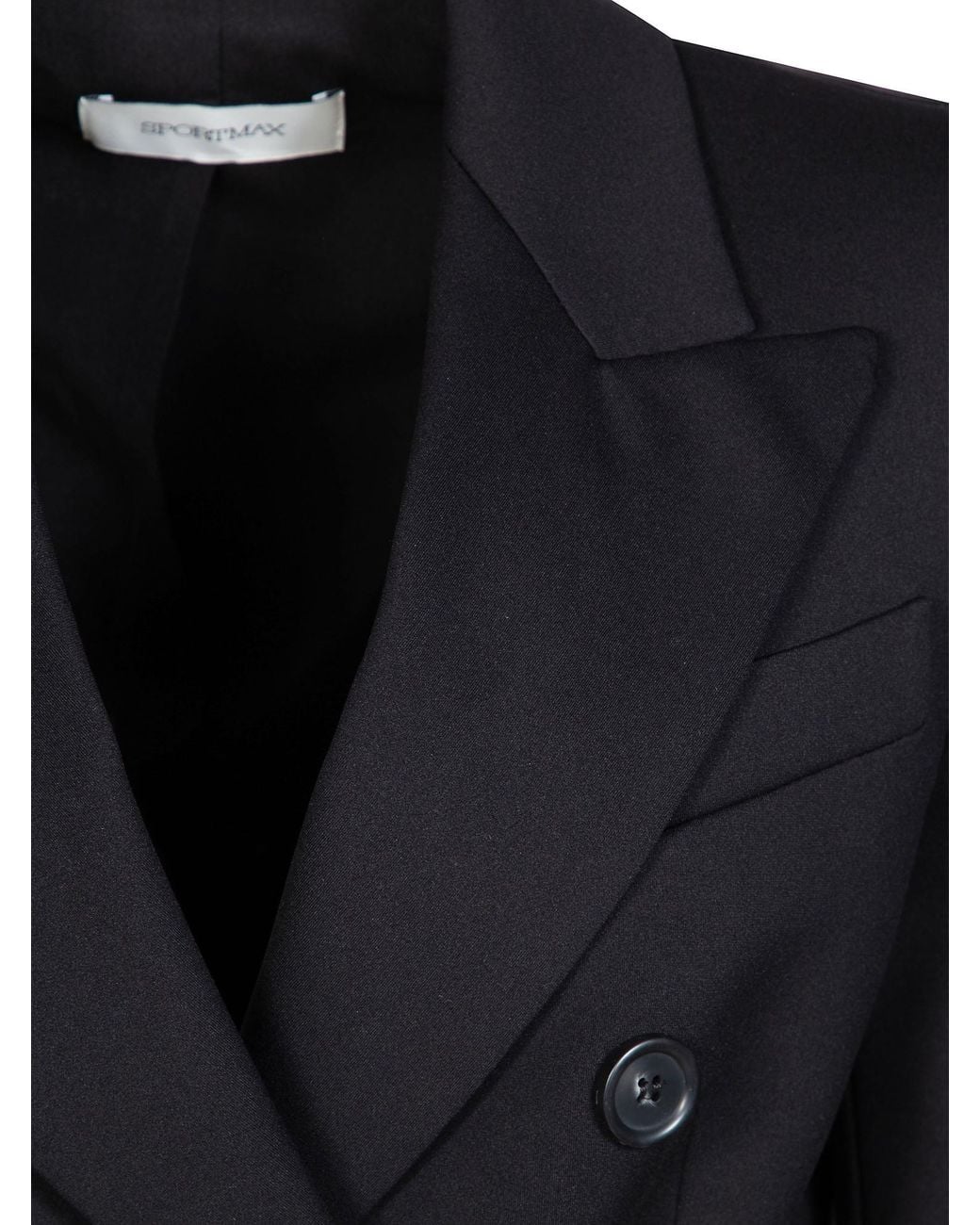Sportmax Black Arco Double-Breasted Blazer