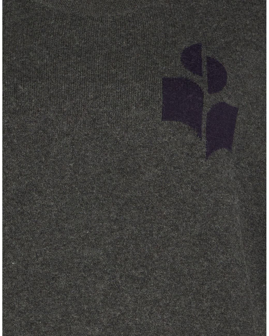 Isabel Marant Gray Two-Tone Jacquard Knit Sweater