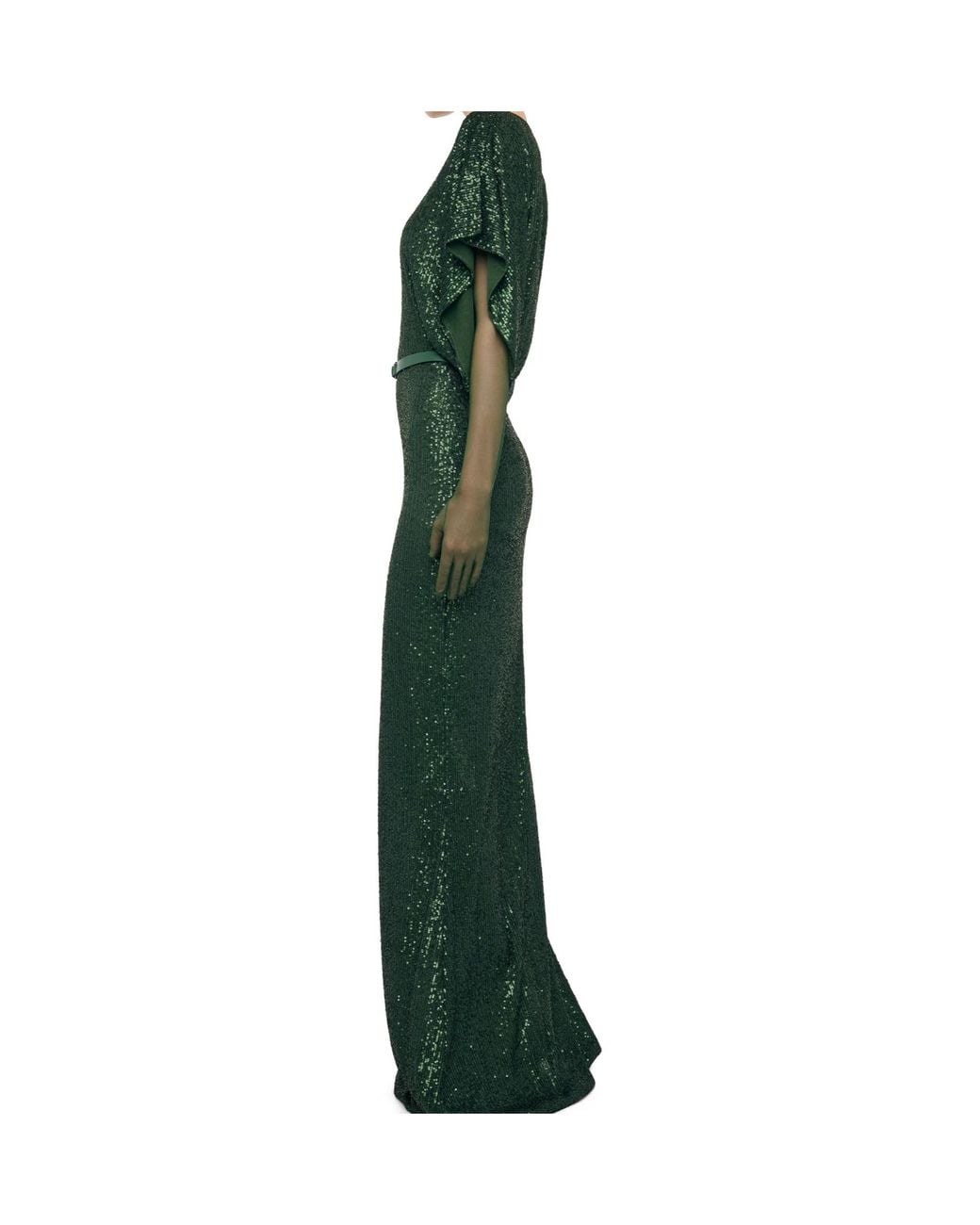 Norma Kamali Green Reverse Obie Sequin Maxi Dress