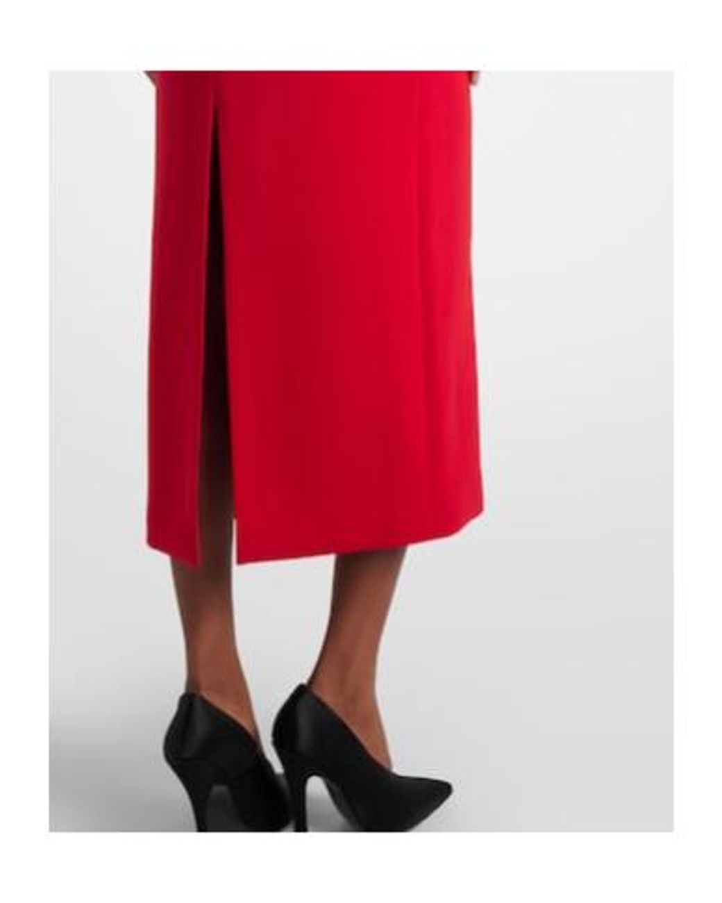 Magda Butrym Red Floral-Appliqué Wool-Blend Midi Dress