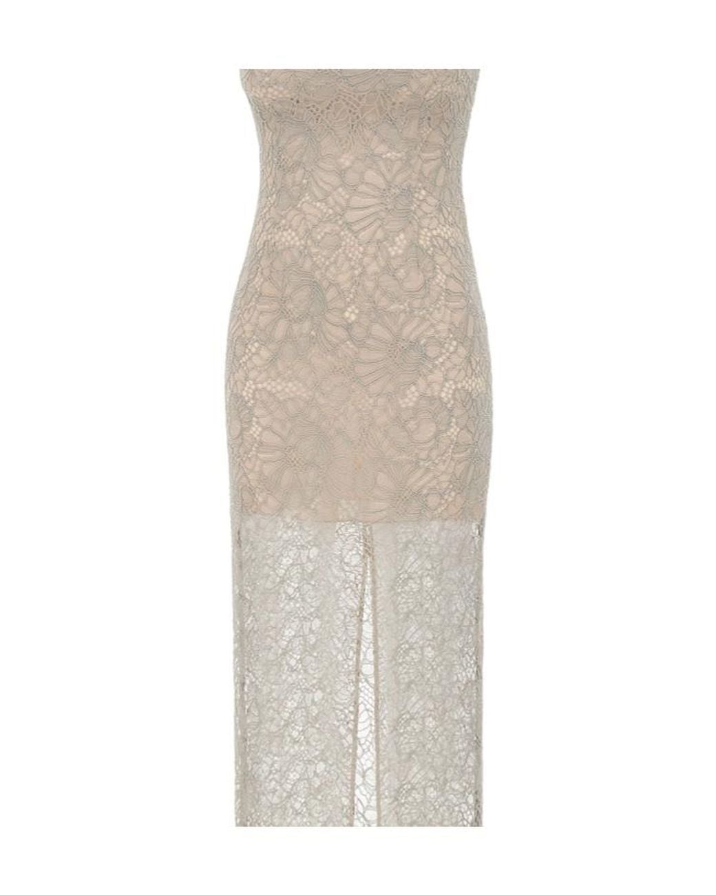 ROTATE BIRGER CHRISTENSEN Natural Lace Sheath Maxi Dress