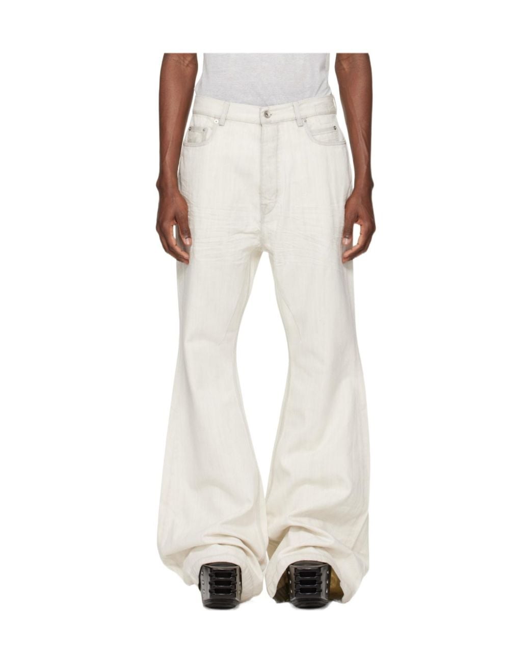Rick Owens White Bolan Bootcut Denim Jeans for men